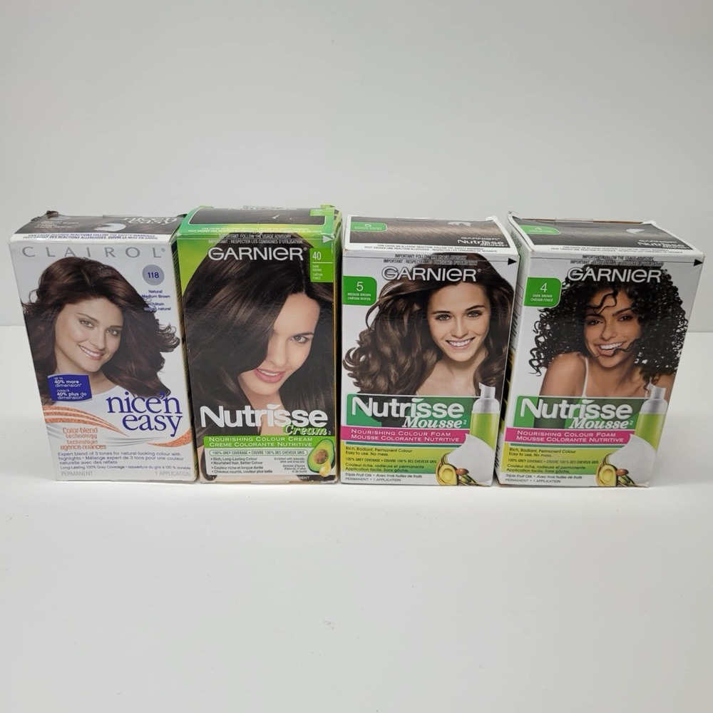 Lot of 4 Hair Color Kits Mixed‎ Brands & Colors Garnier Nutrisse & Clairol Creme